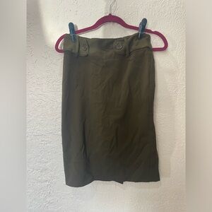 Olive green pencil skirt